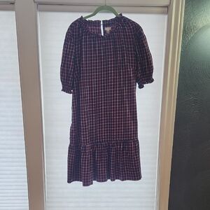 Plaid Ruffle Hem Dress